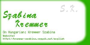 szabina kremmer business card